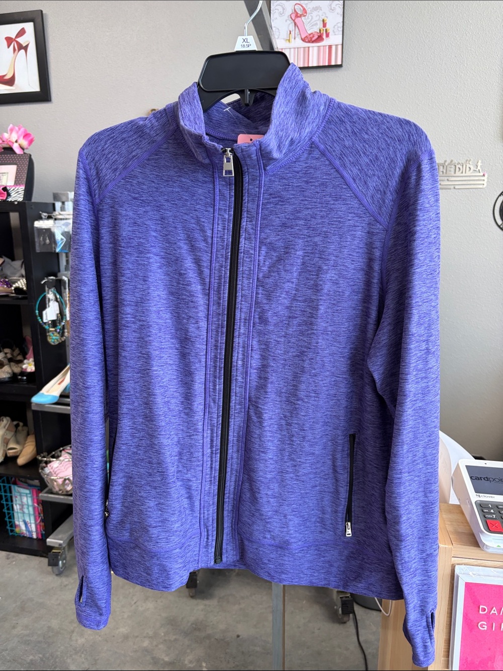 LuLaRoe Heathered Purple Full-Zip Utility Jacket